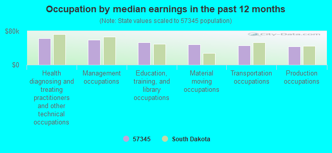 Occupation by median earnings in the past 12 months