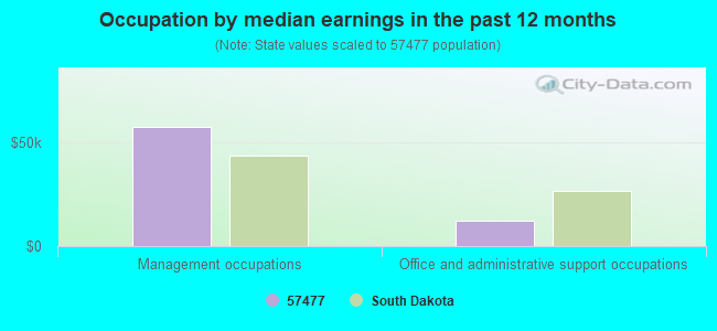 Occupation by median earnings in the past 12 months