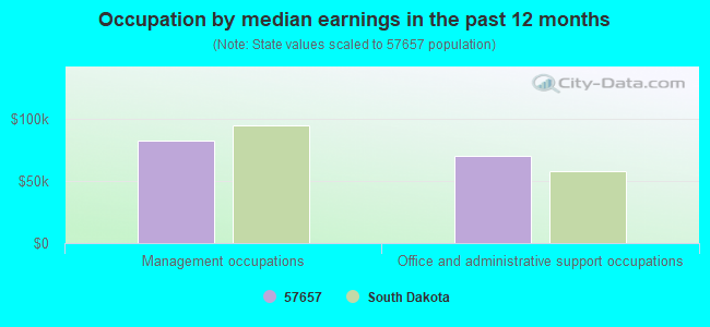 Occupation by median earnings in the past 12 months