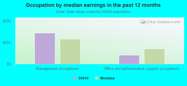 Occupation by median earnings in the past 12 months