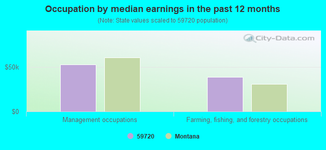 Occupation by median earnings in the past 12 months