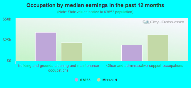 Occupation by median earnings in the past 12 months