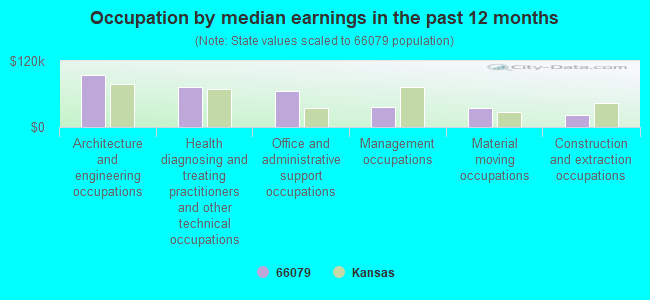 Occupation by median earnings in the past 12 months