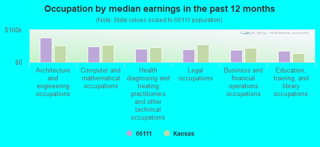 Occupation by median earnings in the past 12 months