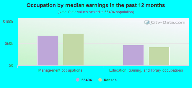 Occupation by median earnings in the past 12 months