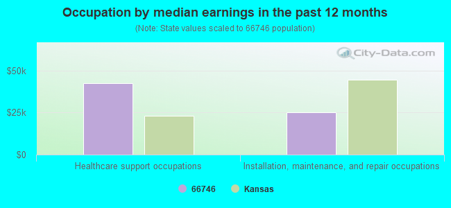 Occupation by median earnings in the past 12 months