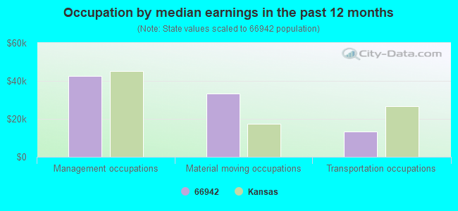 Occupation by median earnings in the past 12 months