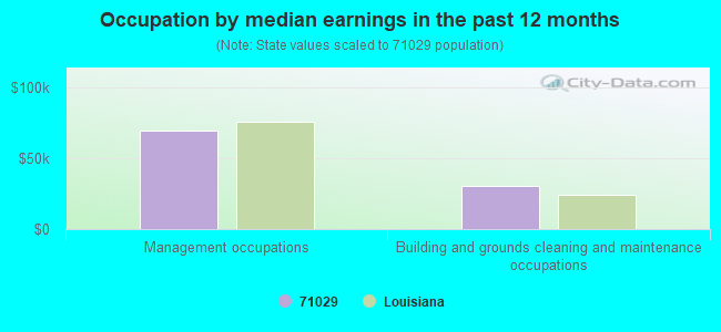 Occupation by median earnings in the past 12 months