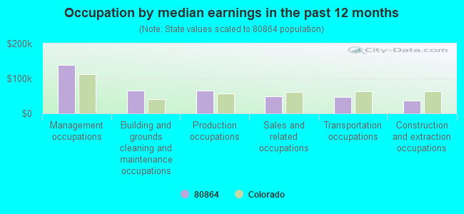 Occupation by median earnings in the past 12 months