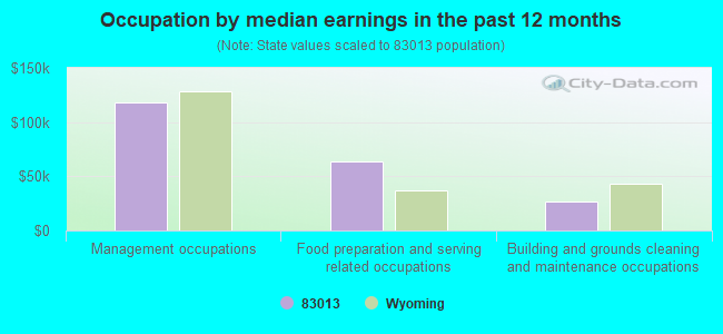 Occupation by median earnings in the past 12 months