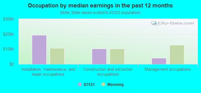 Occupation by median earnings in the past 12 months