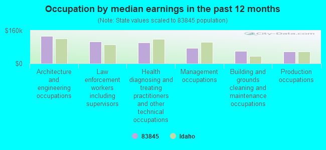 Occupation by median earnings in the past 12 months