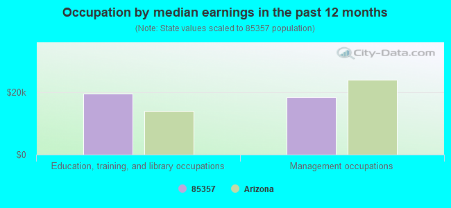 Occupation by median earnings in the past 12 months