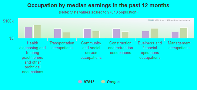 Occupation by median earnings in the past 12 months