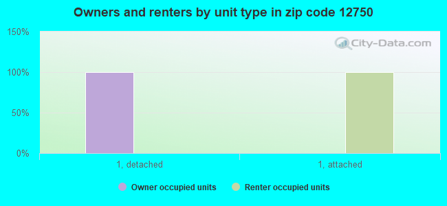 Owners and renters by unit type in zip code 12750