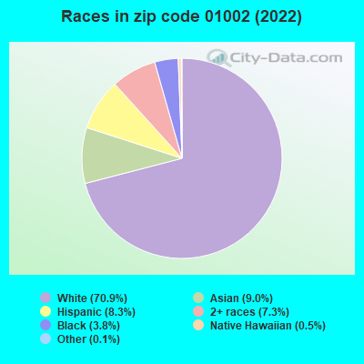 Races in zip code 01002 (2022)