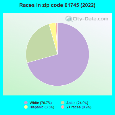 Races in zip code 01745 (2022)
