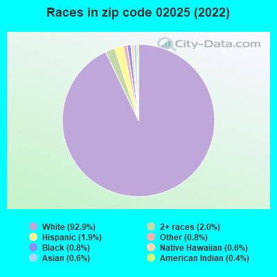 Races in zip code 02025 (2022)