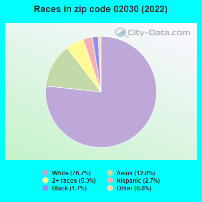 Races in zip code 02030 (2022)