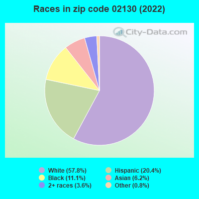 Races in zip code 02130 (2022)