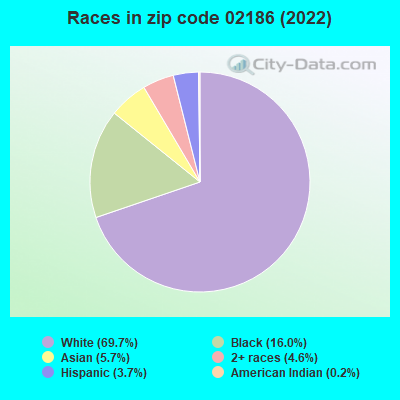 Races in zip code 02186 (2022)