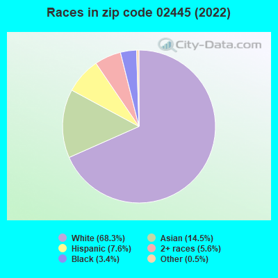 Races in zip code 02445 (2022)