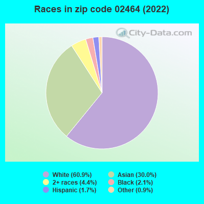 Races in zip code 02464 (2022)