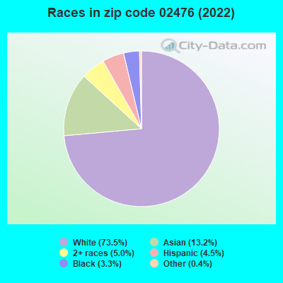 Races in zip code 02476 (2022)