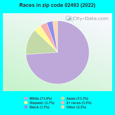 Races in zip code 02493 (2022)