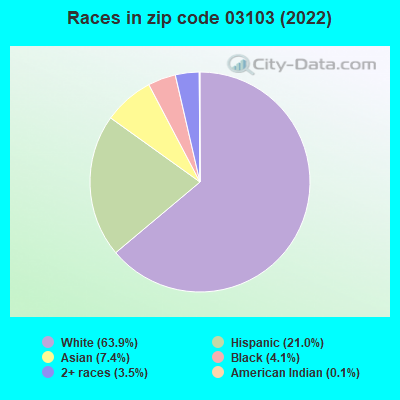 Races in zip code 03103 (2022)