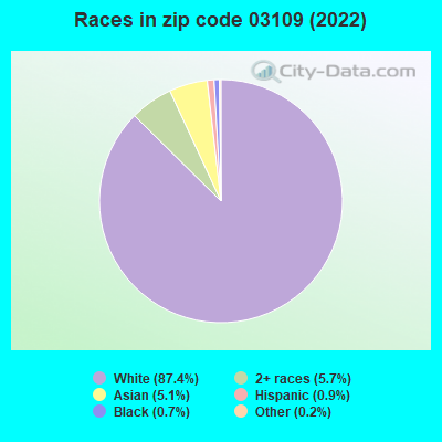 Races in zip code 03109 (2022)