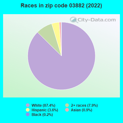 Races in zip code 03882 (2022)