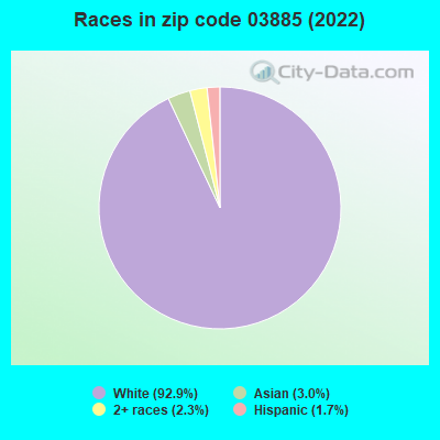 Races in zip code 03885 (2022)