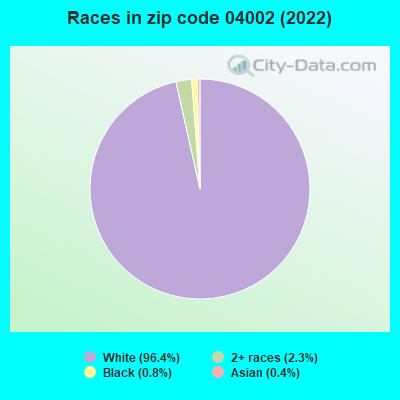 Races in zip code 04002 (2022)