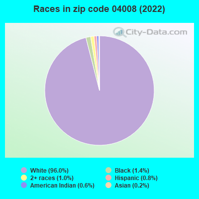 Races in zip code 04008 (2022)