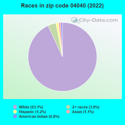 Races in zip code 04040 (2022)