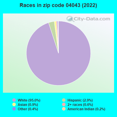 Races in zip code 04043 (2022)