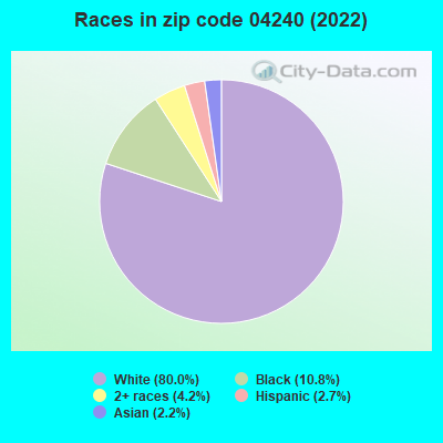 Races in zip code 04240 (2022)