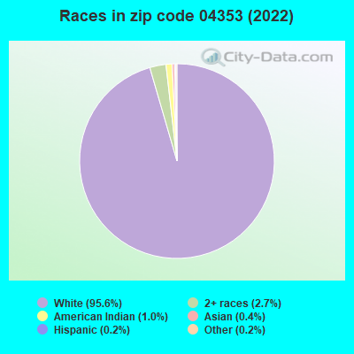 Races in zip code 04353 (2022)