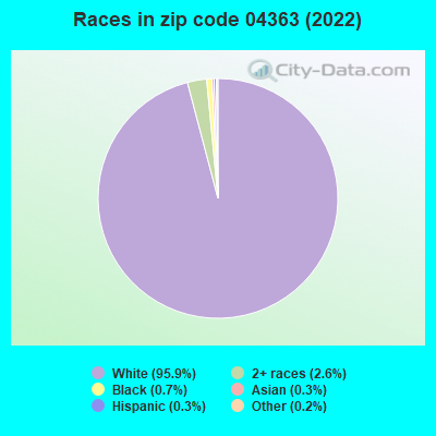 Races in zip code 04363 (2022)