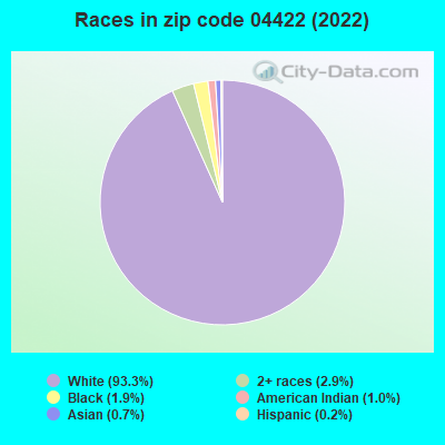 Races in zip code 04422 (2022)