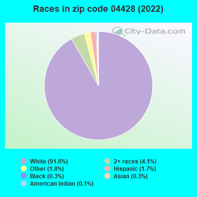 Races in zip code 04428 (2022)