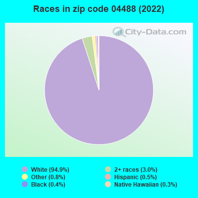 Races in zip code 04488 (2022)