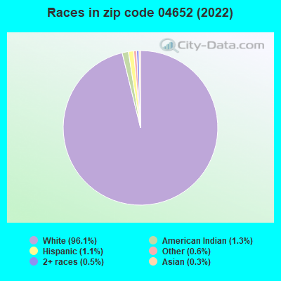 Races in zip code 04652 (2022)