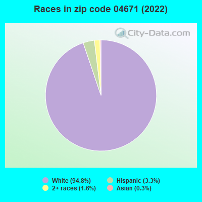 Races in zip code 04671 (2022)
