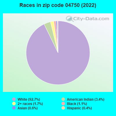 Races in zip code 04750 (2022)