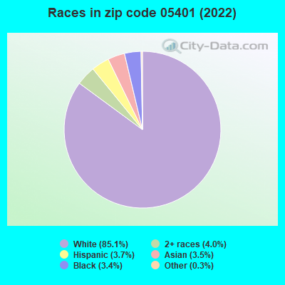 Races in zip code 05401 (2022)