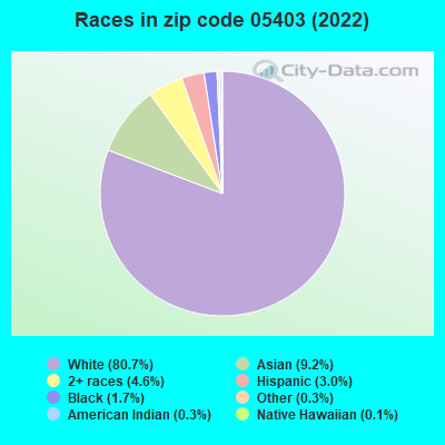 Races in zip code 05403 (2022)