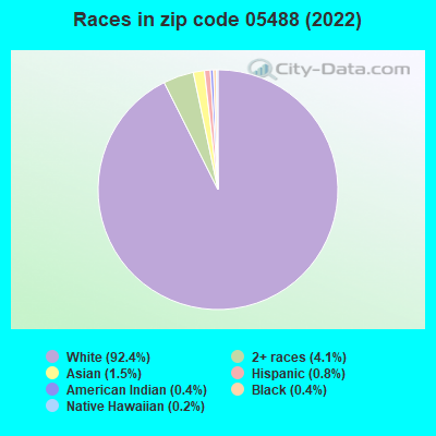 Races in zip code 05488 (2022)