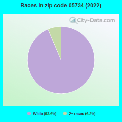 Races in zip code 05734 (2022)